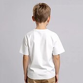 economico Sport e Giochi 3D per Ragazzi-100% Cotone Bambini Ragazzi Bianco Grafico Calcio Magliette da calcio Maglietta Blusa Girocollo Manica Corta All'aperto Abbigliamento Quotidiano Moda Streetwear Designer Stampa Estate