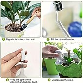 billige Vanning og irrigasjon-10 stk. selvvanningsballer for planter, dryppvanningssystem, automatisk vanningsenhet med plastballer, egnet for innendørs og utendørs blomsterpotter, hager, plener, blomsterbed, lite