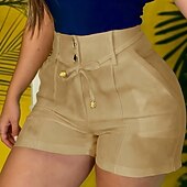 economico Pantaloncini corti-Per donna Shorts Pantaloncini Estivi Shorts da Spiaggia Pantaloncini casual Vacanza Moda Casual Quotidiano Corto Vita Alta Tinta unica Semplice Patchwork Tasca Asciugatura Rapida Morbido Traspirante