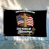  2pcs 250 Anniversary USA Flag Double Sided Outdoor Patriotic Garden Flag with Statue of Liberty, 4th of July Decorations for US 250th Celebration, USA 250 Merchandise, Commemorative 1776-2026