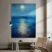 cheap Landscape Paintings-Handmade Oil Painting Hand Painted Vertical Abstract Floral / Botanical Modern Rolled Canvas (No Frame)