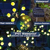 levne Světla cesty &amp; lucerny-Venkovní solární zahradní světla, 1 balení solárních světel na květiny s realistickým citronem, vodotěsná LED solární světla, venkovní krajinářské osvětlení na dvůr, zahradu, trávník, cestu, dekorace
