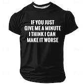 economico T-shirt di Umorismo Sarcastico-Maglietta da uomo divertente e sarcastica con la scritta "Se mi dai solo un minuto penso di poter peggiorare le cose", blu navy, con grafica e slogan umoristico, ideale come regalo, taglie S-5XL.