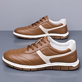 abordables Zapatillas Informales-Zapatillas casuales de piel sintética para hombre: zapatos ligeros y cómodos para caminar, viajes, salidas diarias y ropa de calle informal.