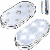 baratos Luzes decorativas-Conjunto de 1 conjunto de luzes LED internas sem fio para carro, luzes coloridas para interior de carro com 6 LEDs brilhantes, luz noturna LED interna portátil recarregável via USB para decoração de carro.