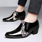 Χαμηλού Κόστους Μπαλαρίνες-ανδρικά κόκκινα επίσημα παπούτσια – κομψά παπούτσια oxford από τεχνητό δέρμα, γάμους και πάρτι, άνετα επίσημα παπούτσια