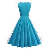 cheap Dresses-1950s Retro Vintage Rockabilly Dress Swing Dress Flare Dress Sleeveless Polka dots Fit &amp; Flare Swing Fancy Dress Women's Carnival Masquerade Prom Office / Career Event / Party Adults' Homecoming