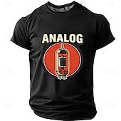 cheap Music &amp; Instrument Graphic T shirts-Men's ANALOG Vacuum Tube Thermionic Valve Vintage Retro Audiophile Music Guitar Amp Engineer T-shirt Graphic Regular Fit Studio Casual Daily Wear Designer Clothing Apparel S M L XL XXL XXXL