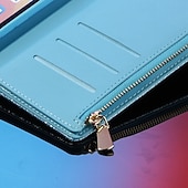cheap 2026 Samsung Galaxy S26 Series-Phone Case For Samsung Galaxy S26 S26 Plus S26 Ultra Wallet Case Zipper Full Body Protective Kickstand Color Gradient sky PU Leather