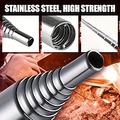 voordelige Buitenrecreatie-2 stuks roestvrijstalen vuurblaaspijpen, uitschuifbare vuurblaasstokken voor kamperen, wandelen en reizen in de buitenlucht