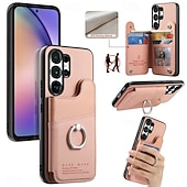 billiga 2026 Samsung Galaxy S26 Serien-telefon fodral Till Samsung Galaxy S26 S26 Plus S26 Ultra Skal med stativ Ringhållare Ringspänne Kontor / företag TPU PU läder