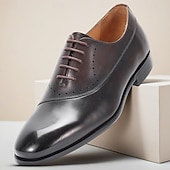 economico Scarpe Eleganti Classiche-scarpe eleganti da uomo in pelle di prima qualità: vera pelle di vacchetta, stile elegante e moderno, vestibilità comoda per gli uomini, perfette per eventi formali, matrimoni, feste, ufficio e occasioni speciali
