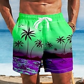economico Piante e Fiori Tropicali-Per uomo Albero di Cocco Piante Tropicali Costumi da bagno Costumi da bagno Pantaloncini da bagno Pantaloncini da Surf Misura del girovita medio Hawaiano Vacanza al Mare Tasche Laterali fodera in