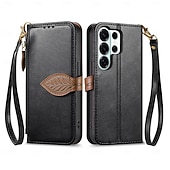 billige 2026 Samsung Galaxy S26-serien-telefon Etui Til Samsung Galaxy S26 S26 Pluss S26 Ultra Lommebok-kortveske Flip deksel Glidelås med håndleddsstropp Støtte Kontor / Bedrift TPU PU lær