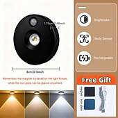 cheap Sensor Night Lights-LED Translucent Tri-color Dimmable Touch Control Adjustable Magnetic Light Atmosphere Lamp Energy-saving with Charger Modern Minimalist Wardrobe Bedside Bedroom Study Cabinet Showcase Wine Cabinet Kit