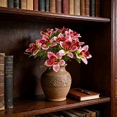 preiswerte Künstliche Blume-10 künstliche Phalaenopsis-Orchideen (kleine Cattleya-Blüten), verstellbare Stiele, realistische Blüten für Heim- und Eventdekoration, festliche Blumenarrangements und Außendekoration