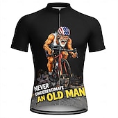 economico Maglie da uomo-Da uomo Maglia da Ciclismo Maglia da downhill Non sottovalutare mai un vecchio con una bicicletta Manica Corta Bicicletta Maglia Maglietta con 3 tasche posteriori Resistente ai Raggi UV Asciugatura
