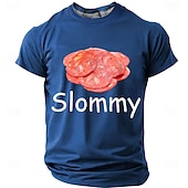  Men's Slommy Salami Food Funny Meme Graphic T-shirt Regular Fit Daily Wear Designer Clothing Apparel S M L Xl Xxl Xxxl