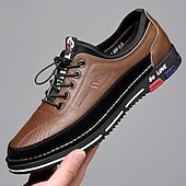 economico Scarpe Casual con Lacci-scarpe da ginnastica casual da uomo in similpelle con lacci: scarpe leggere ed eleganti con tomaia traspirante e soletta imbottita, perfette per i viaggi, l'uso quotidiano e il tempo libero all'aria aperta
