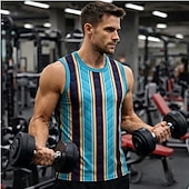 economico T-shirt e Canottiere da Corsa-Per uomo Grafico Canotta da allenamento Canotta da corsa Canotta da palestra Estate Senza Maniche Asciugatura Rapida Morbido Traspirante Allenamento in Palestra Corsa Camminata Jogging Rosso Blu
