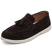 baratos Mocassins casuais-Mocassins masculinos de camurça com borla – sapatos clássicos de verão, sem cadarço, com sola macia e flexível, leves e estilosos, ideais para uso casual, viagens e lazer ao ar livre.