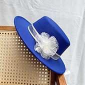 billige Festhatter-Hatter polyester Bryllup Bursdag Årgang søt stil Med Kronblader Hodeplagg Hodeplagg