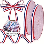 olcso Az Egyesült Államok 250. évfordulója-hazafias piros, fehér &amp;kék csíkos szalag, fél tekercs – 1968 hüvelykes anyag július 4-i ünnepre, barkácsolás, varrásprojektek &amp;emléknapi dekorációk