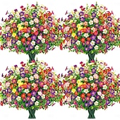 preiswerte Künstliche Blume-24 Bündel künstliche Gänseblümchen für die Frühlingsdekoration im Garten, auf der Veranda oder im Landhausstil. UV-beständige Kunstblumen für Terrasse, Garten, Balkonkasten, Pflanzgefäße und