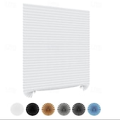 abordables Cortina apagada-Cortinas opacas, persianas temporales sin taladro, estores plisados autoadhesivos para ventanas, cubierta de privacidad para dormitorio, habitación de residencia estudiantil o apartamento.