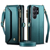 abordables 2026 Samsung Galaxy S26 Serie-teléfono Funda Para Samsung galaxia S26 S26 Ultra Plus Tarjetas billetera con Soporte Cremallera con cordón Retro TPU Cuero de PU