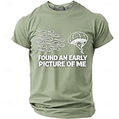 preiswerte Morsomme T-skjorter for menn-Men's FOUND AN EARLY PICTURE OF ME Funny Born Winner Graphic T-Shirt Sperm Parachute Cartoon Joke Tee Smart Player Humor Creative Gag Gift Short Sleeve Casual Designer Clothing Apparel S M L XL XXL XX