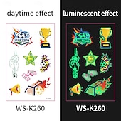 olcso Világbajnoki labdarúgó mérkőzés 2026-10 db sötétben világító foci ideiglenes tetoválás, neonzöld reaktív, vízálló &amp;könnyen eltávolítható testfesték, játékosokkal, trófeákkal, lángokkal díszítve, tökéletes fociparti ajándékok &amp;ajándékok