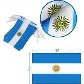 cheap World Soccer Match 2026-Argentina String Flag Pennant Banner for Soccer World Summer Cup Match 50 Flags, 46 Feet Small Mini Argentine Flags Bunting Banner for Country Decoration, School, Party, Sports Events