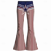  250e jubileum VS Retro vintage Jaren '70 Broeken Bell Bottom broek Hippie Schijf Hoge taille Kostuum Dames Maskerade 4 juli Feest Independence Day Volwassenen Broeken