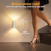 olcso érzékelő éjszakai fények-4 db mágneses, intelligens mozgásérzékelős, USB-s újratölthető éjszakai fény, háromszínű, fokozatmentes fényerővel szabályozható, 3 világítási mód, LED-lámpák beltéri használatra, lépcsőházba,