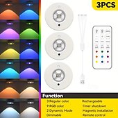 economico Luci del disco-3/6 pezzi luce notturna RGB ricaricabile con telecomando, luce per quadri, 12 modalità di colore per armadio, cucina, bagno, camera da letto, ufficio, illuminazione d'atmosfera