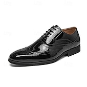 levne Brogue boty-Pánské zlaté metalické oxfordky, šněrovací boty, formální boty, lesklé brogue boty pro obchodní příležitosti na svatby, bankety, večírky, divadelní vystoupení, plesy a luxusní večerní nošení