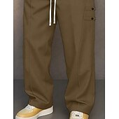 ieftine pantaloni casual-Bărbați Pantaloni Pantaloni casual Cordon Buzunar Simplu Confort Respirabil Lungime totală Casual Zilnic Casă Vacanță Modă Cămilă Gri Inelastic