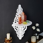 economico Esculturas-Creative Simple White Pattern Decorative Shelf, DIY Assembly Floating Shelf, Ideal for Home Wall Decoration, Living Room Display Stand, Crystal Stone Display Shelf