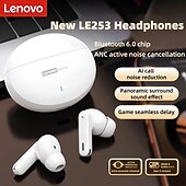 זול auriculares-Lenovo LE253 Headphones TWS Wireless Bluetooth 6.0 ANC Noise Reduction HiFi Sound Earphones Game Sports Headset With Mic Earbuds