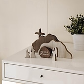 Недорогие Пасха-Пасхальные украшения в виде пустой гробницы, набор фигурок воскресшего Иисуса Христа на тему Рождества Христова с деревянным крестом для украшения дома, офиса, стола, полки, камина – христианские