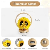 cheap Lamps &amp; Lamp Shades-Sunflower Birthday Gifts for Women Mom,Sunflowers Flower Touch Lamp,Rechargeable Cordless 3 Way Dimmable Small Night Light for Living Room,Bedroom,Office Home Decor Thank You Gifts