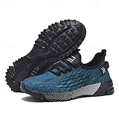 abordables Baskets Décontractées-Chaussures de sport pour hommes, en maille bleu marine, respirantes et flexibles, idéales pour la course, la marche et les activités de plein air décontractées.