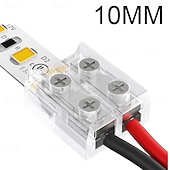 abordables Accessoires LED-Connecteur LED 2 broches 10 mm sans soudure pour rubans LED transparents, avec tournevis intégré, pour rubans LED monochromes 12 V/24 V, lot de 12.