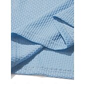 baratos Polo Clássico Masculino-Homens Textura Polo Malha Waffle Casual O negócio Clássico Manga Curta Moda Moderno Côr Sólida Botões Verão Primavera Normal Preto Branco Azul Marinha Verde Tropa Textura