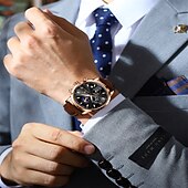 זול שעוני קוורץ-882 שעון גברים חדש, שעון כרונוגרף רב תכליתי קוורץ עם שלב ירח