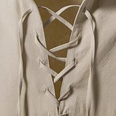  Medieval Renacimiento Camisas Sayo Larga Pirata Vikingo Disfraz Hombre Vikingo Pirata Víspera de Todos los Santos Carnaval Rendimiento LARP Feria Ren Adulto Camisas