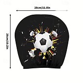 billiga Hemtextil-2 st nackstödsskydd med fotbollstryck, bilinredning, moderiktigt sätesskydd, enkla att installera, lämpliga för långkörning, stadspendling, perfekt rolig bildekor, ökad komfort