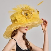 baratos Fascinadores &amp; Chapéus-Derby Chapéus Chapéu de Igreja Chapéu Kentucky Derby Senhora Mulher nobre Fantasia Mulheres Derby Coquetel Plastrão Adulto Chapéu Verão Primavera