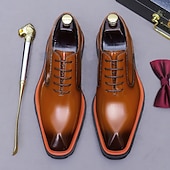 abordables Chaussures de Costume Classiques-Chaussures derby classiques pour hommes, 100 % cuir de première qualité, finition polie, confortables et élégantes, idéales pour les affaires, les mariages et les occasions formelles.
